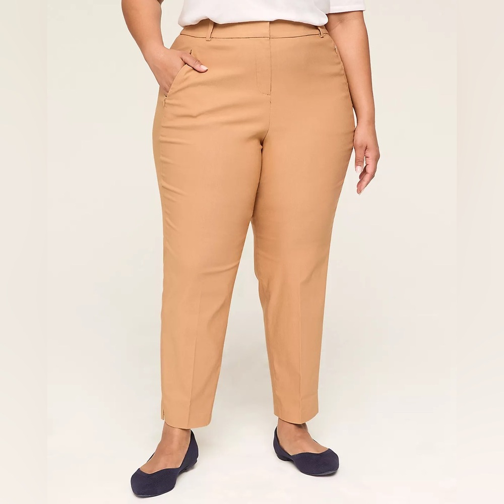 Lane Bryant 4 Season Tan Ankle Pants NWOT